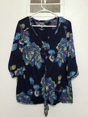 Floral Button‑Front Top – Size XL